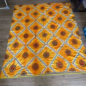 Vibrant Orange Patterned Throw Blanket